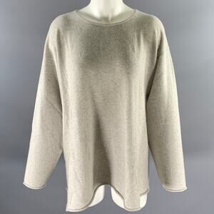 ESKANDAR Size M Light Grey Cashmere Sweater